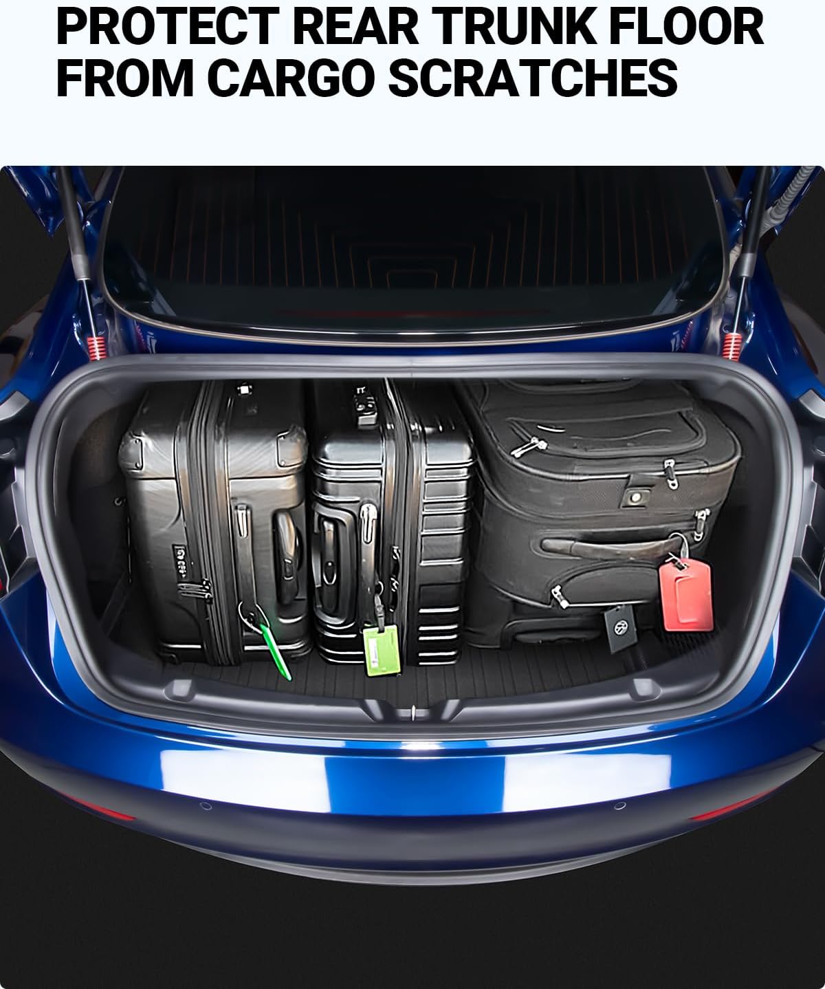 All Weather Cargo Liners for Tesla Model 3 (2017-2023), Front and Rear Trunk Mats for Tesla Model 3