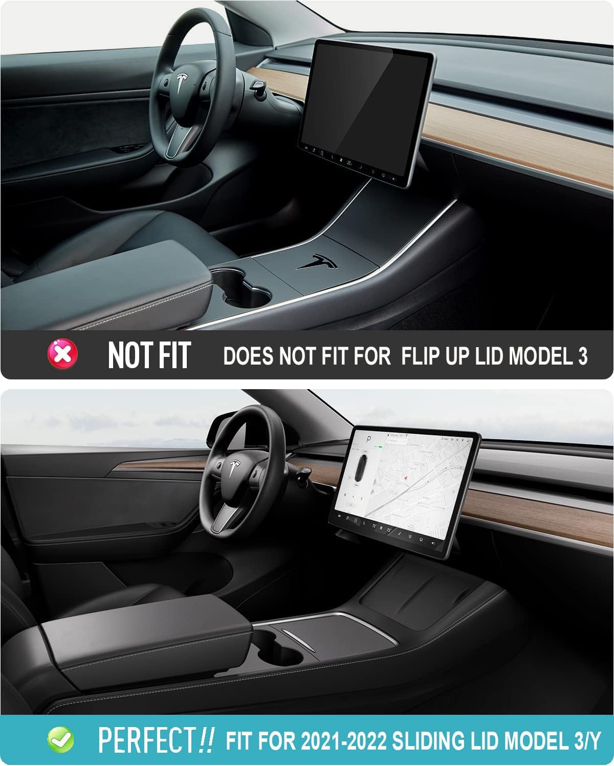 Center Console Organizer Tray for Tesla Model 3/ Model Y (2021 2022 2023)