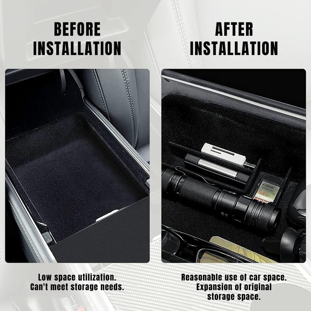 Armrest Storage Box Tray for Tesla  Model 3 (2016-2023) and Model Y (2020-2024)
