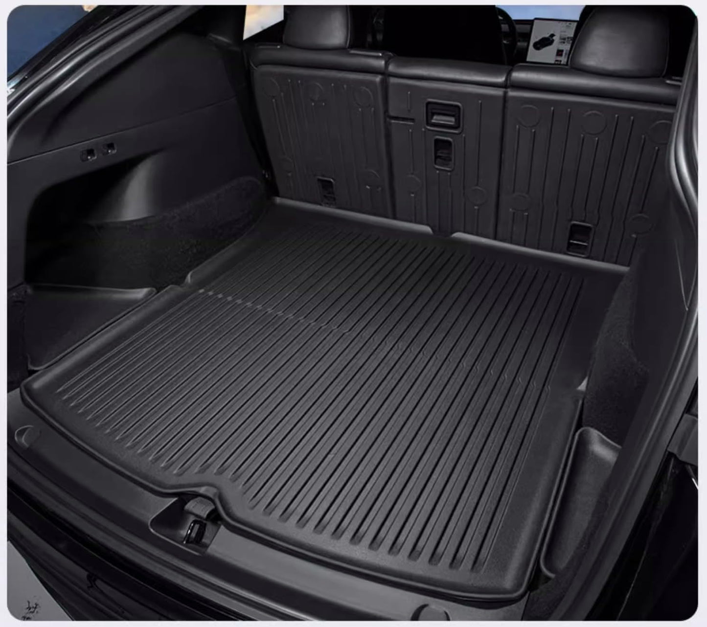 Tesla Model Y Front Trunk Mats & Rear Trunk Mats (for 5 Seats), TPE Waterproof All-Weather Protect Cargo Liner Compatible with 2021-2024 Tesla Model Y (for 5 Seats)