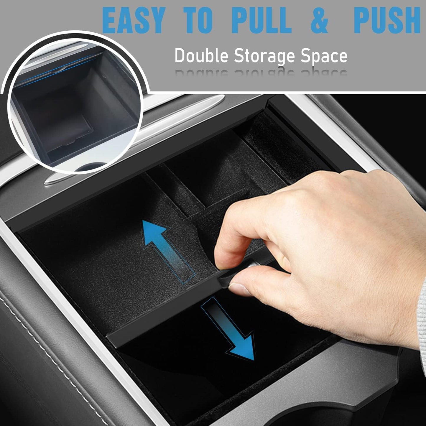 Center Console Organizer Tray for Tesla Model 3/ Model Y (2021 2022 2023)