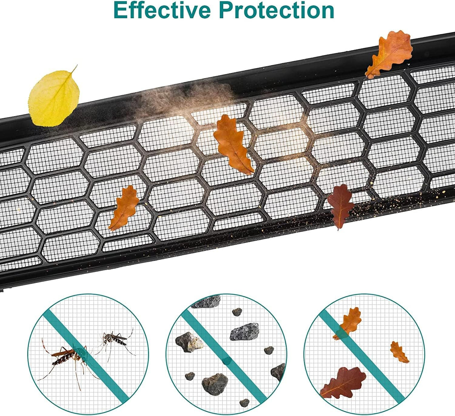 Car Front Air Flow Vent Inlet Intake Grill Mesh Grille Grid Protection Cover for Tesla Model Y (2021-2024)