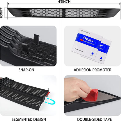 Car Front Air Flow Vent Inlet Intake Grill Mesh Grille Grid Protection Cover for Tesla Model Y (2021-2024)