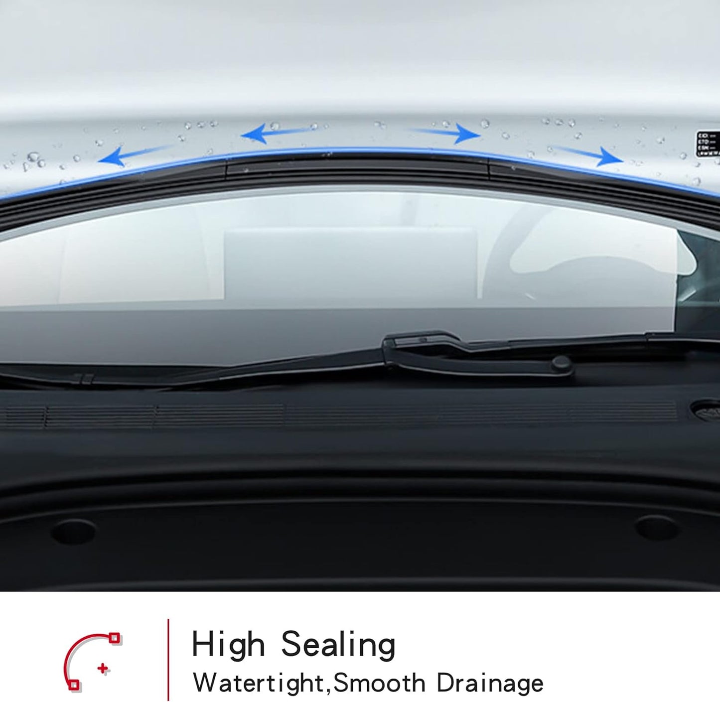 Front Trunk Hood Rubber Sealing Strip for Tesla Model Y 2021-2024, Water Retaining Strip Vent Protector Guard Interior Accessories
