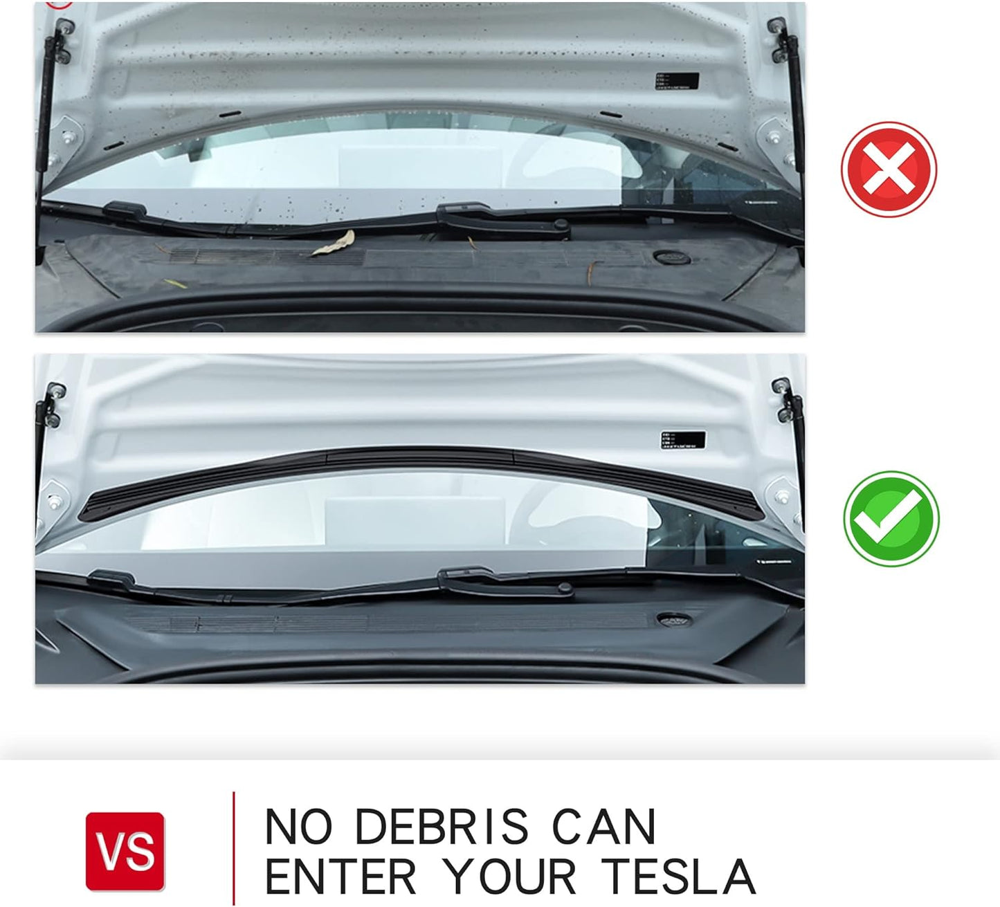 Front Trunk Hood Rubber Sealing Strip for Tesla Model Y 2021-2024, Water Retaining Strip Vent Protector Guard Interior Accessories