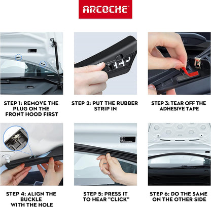 Front Trunk Hood Rubber Sealing Strip for Tesla Model Y 2021-2024, Water Retaining Strip Vent Protector Guard Interior Accessories